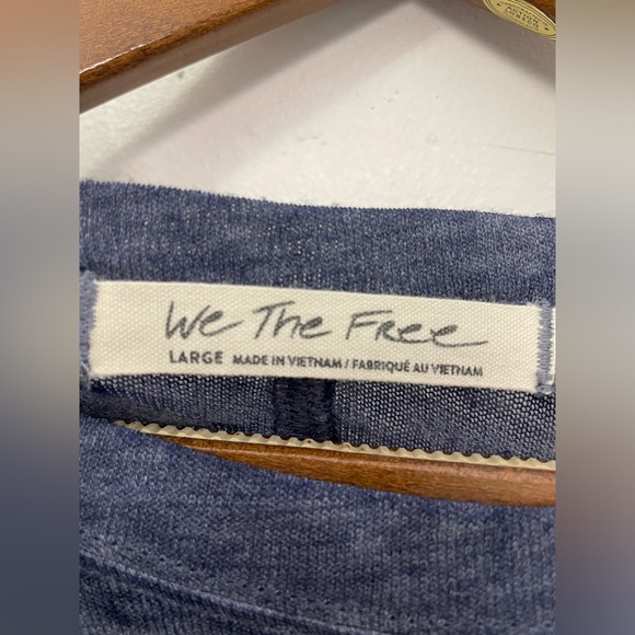 Free People, We The Free, Cassidy Tee Blue Cuffed Short Sleeve - Picture 6 of 9